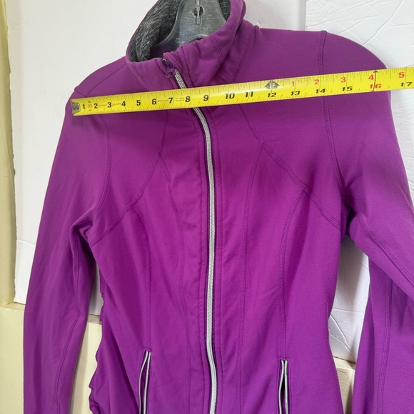 Lululemon RARE Define Ruffles Yogi Dance Jacket Ruffle Dewberry Zip Pockets Mesh - Picture 14 of 16